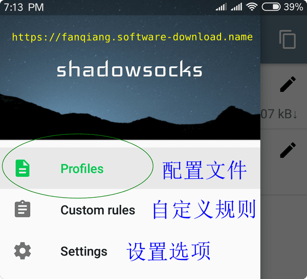 Android shadowsocks 科学上网高级设置，返回配置文件