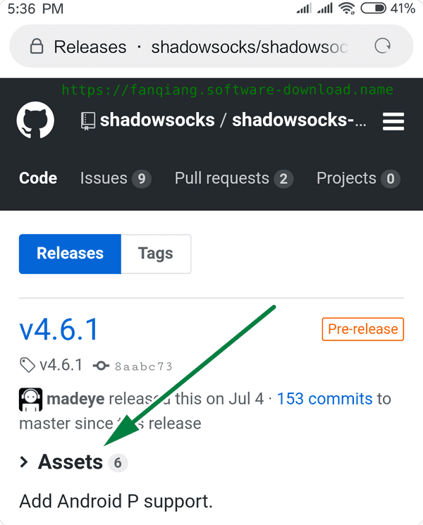Android shadowsocks 下载页面