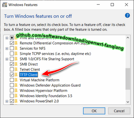 Windows 10 启用 TFTP 客户端